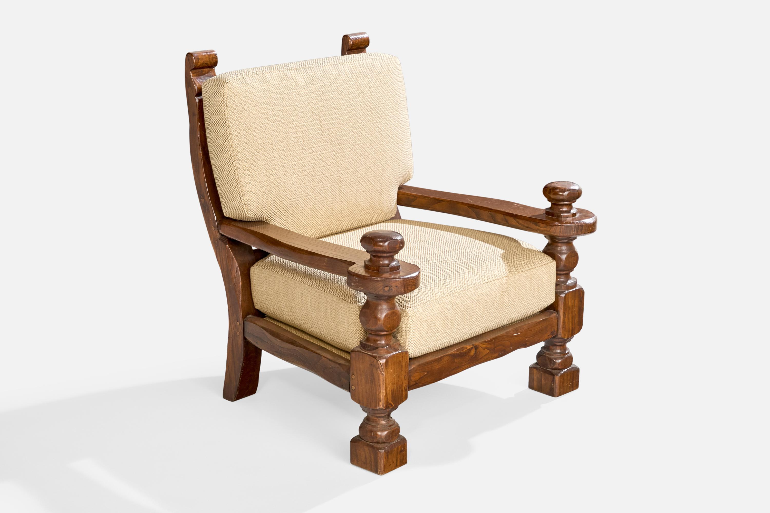 Sedie da salotto di design francese, Oak, Tessuto, Francia, anni '1970 in vendita 5