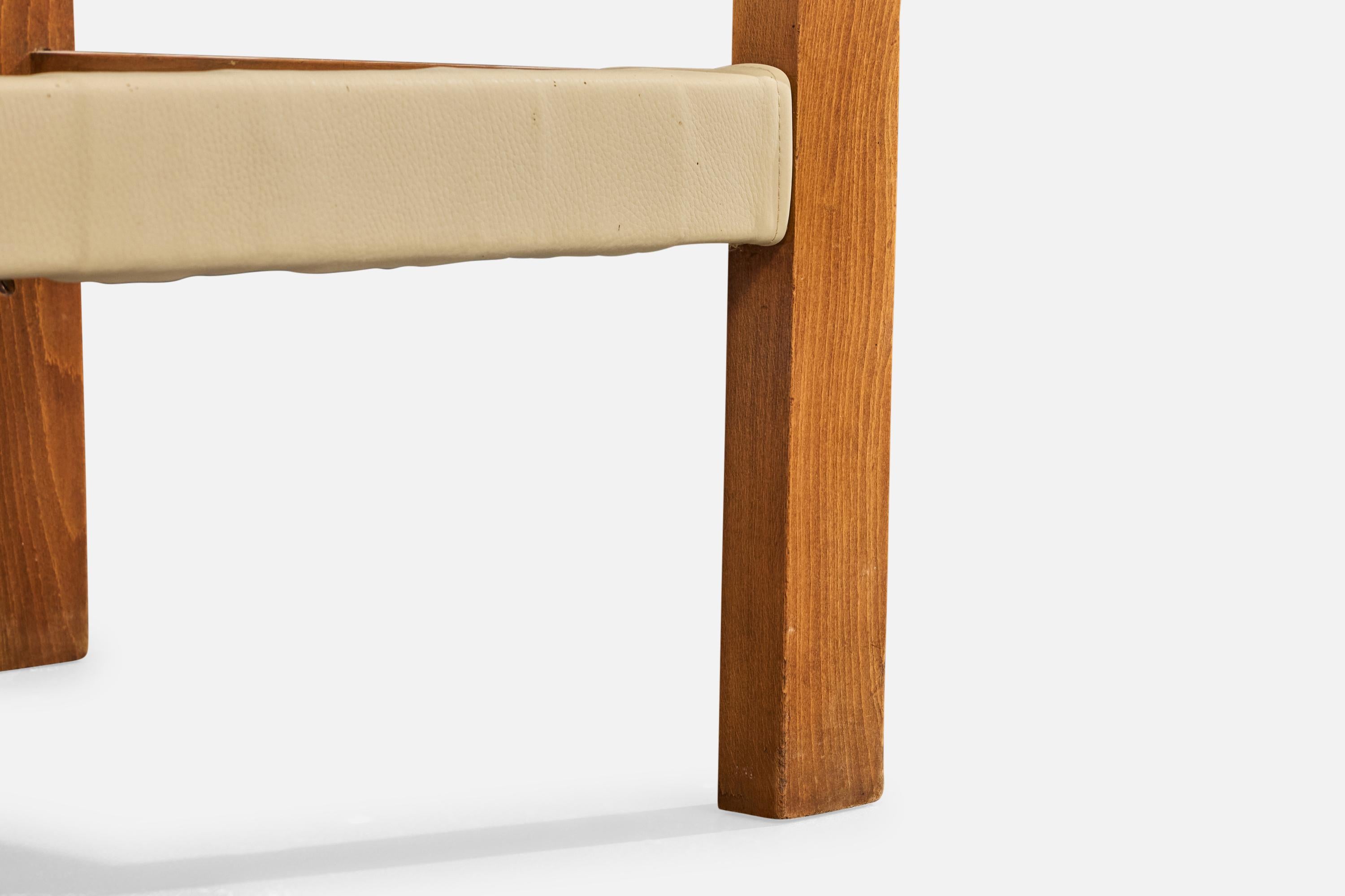 Französischer Designer, Lounge-Stühle, Eiche, Leder, Frankreich, 1930er Jahre im Angebot 3