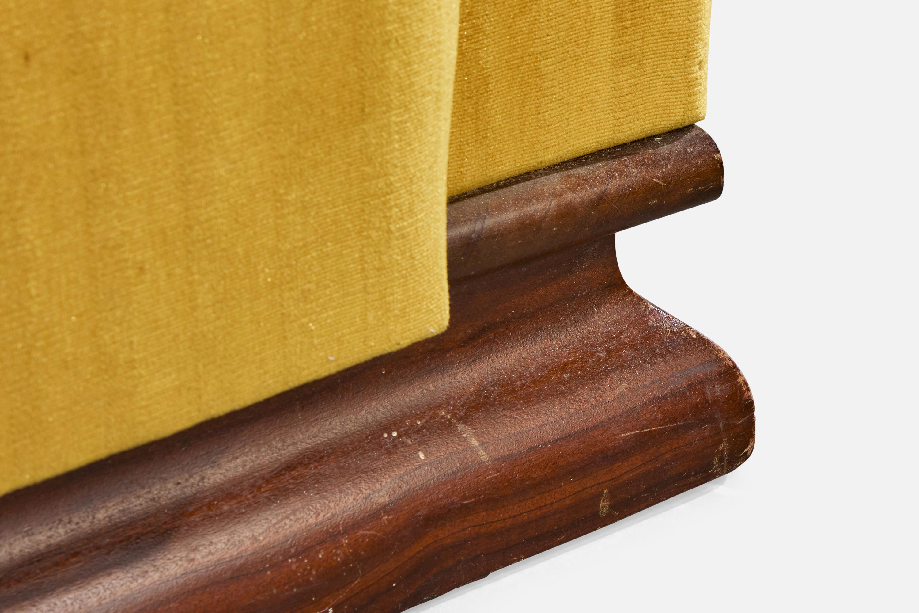 French Designer, Lounge Chairs, Wood, Fabric, France, 1930s For Sale 8