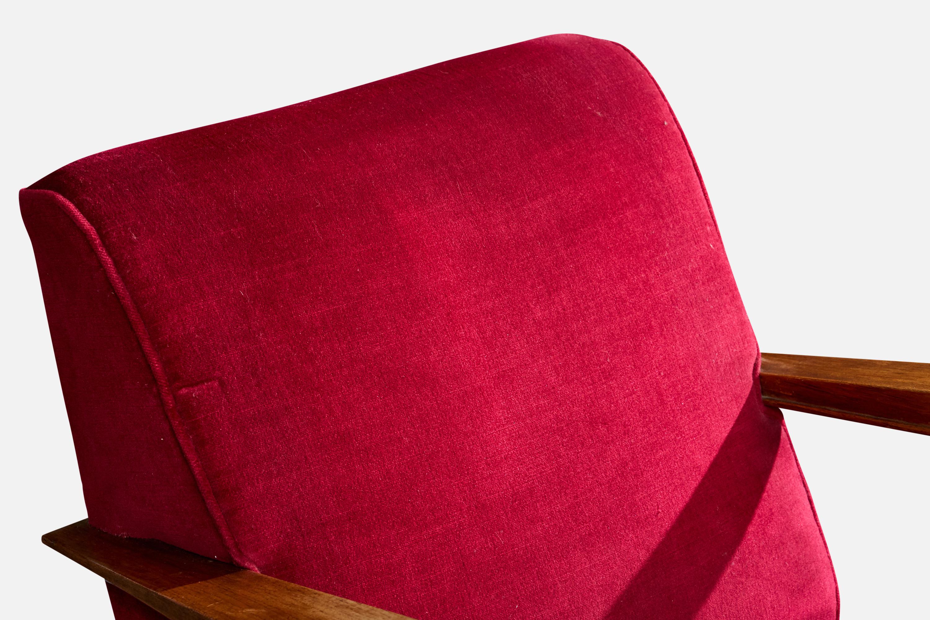 Designer français, chaises longues, Wood, velours, France, années 1930 en vente 3