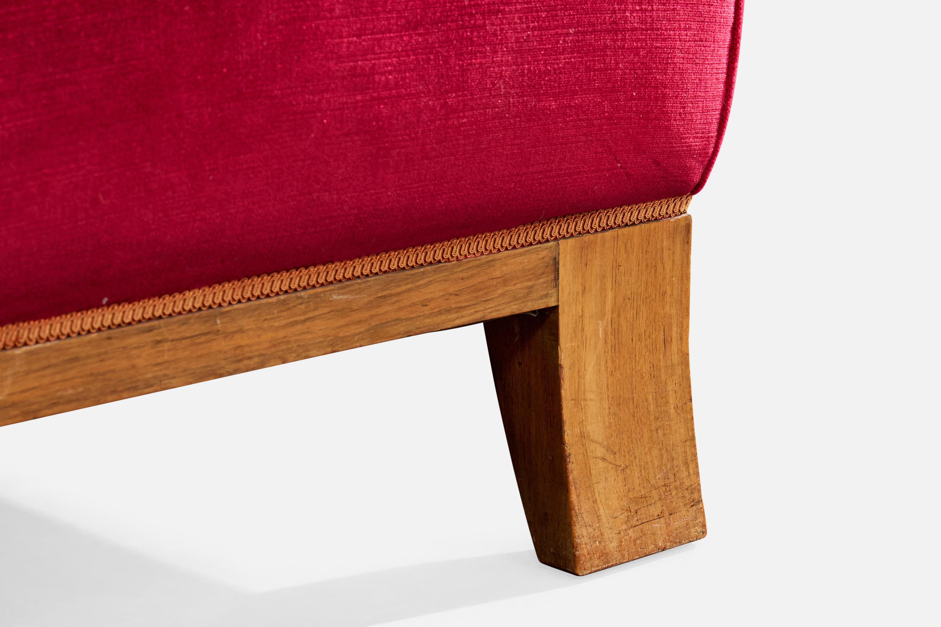 Designer français, chaises longues, Wood, velours, France, années 1930 en vente 7