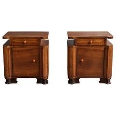 French Designer, Nightstands, Wood, France, 1930s
