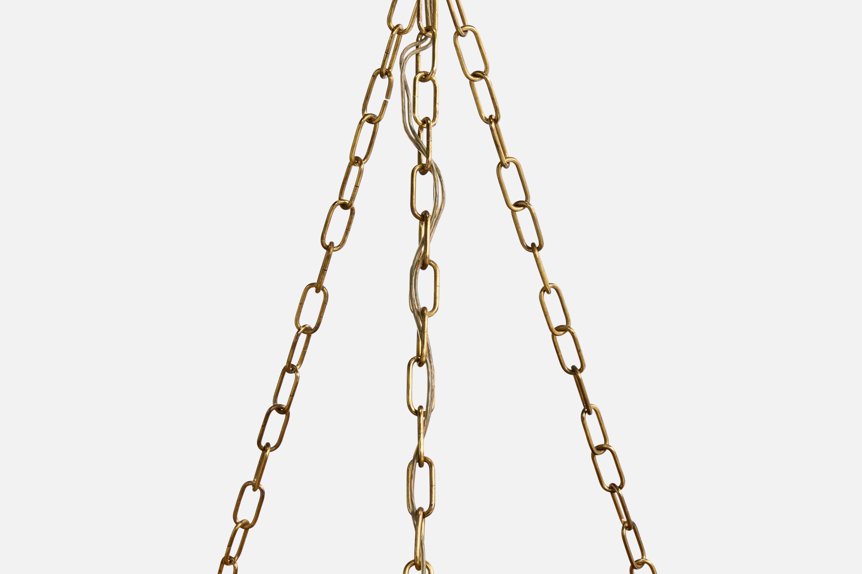 Designer francese, lampada a sospensione, alabastro, ottone, corda, Francia, anni '30 in vendita 1
