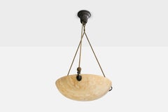 Design/One Light, albâtre, métal, corde, France, années 1920