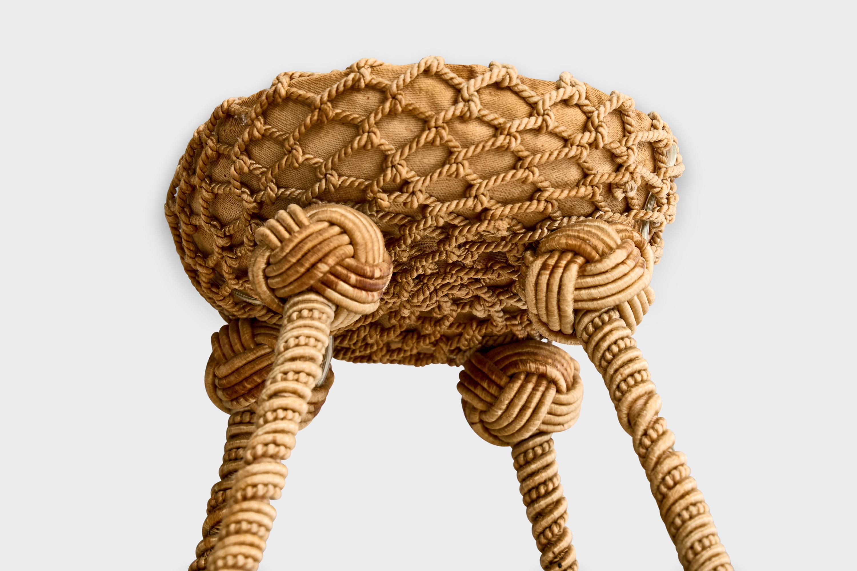 Designer francese, lampada a sospensione, alabastro, corda, Francia, anni '30 in vendita 4