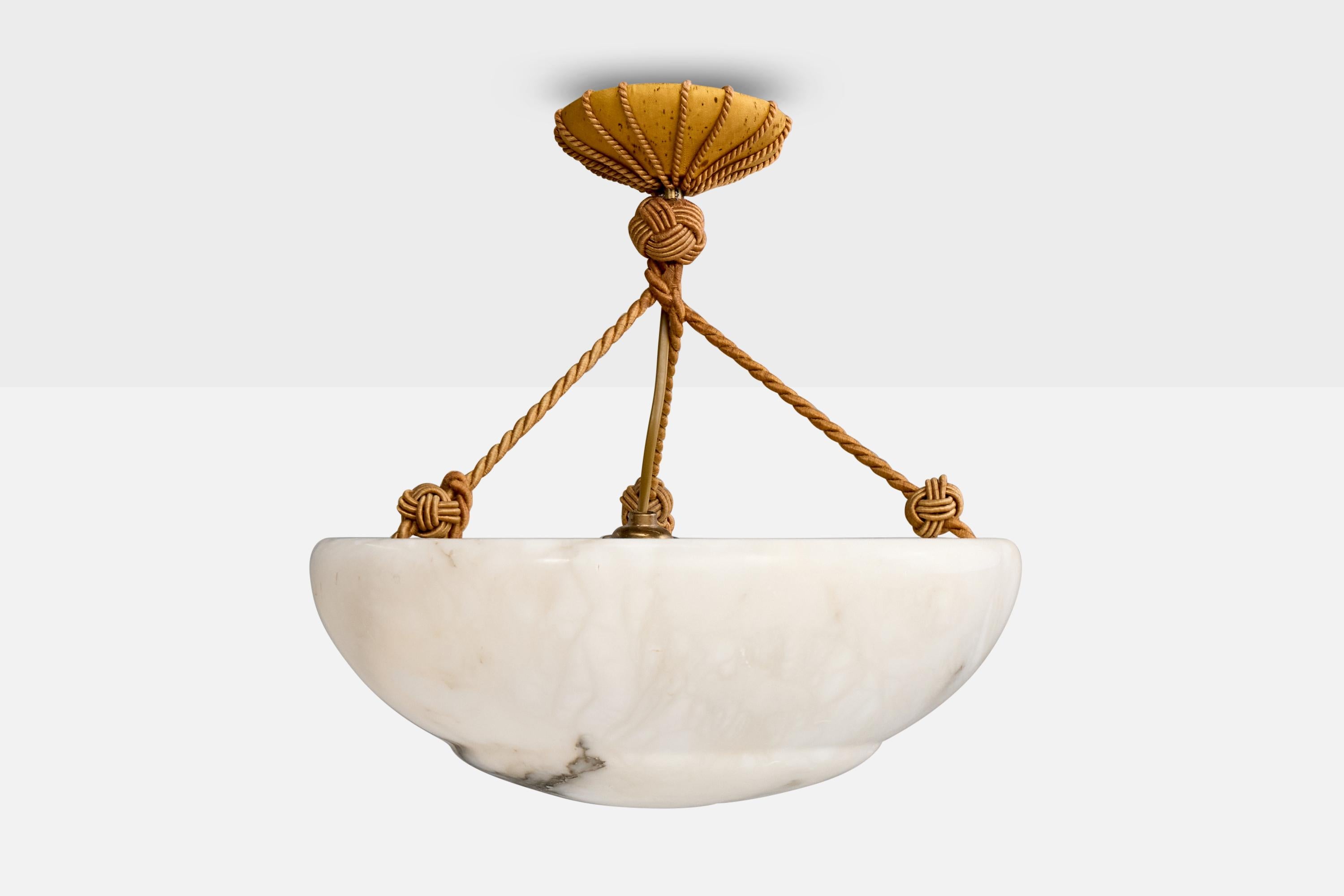 Français Designer français, Design-Light, albâtre, corde, France, années 1930 en vente
