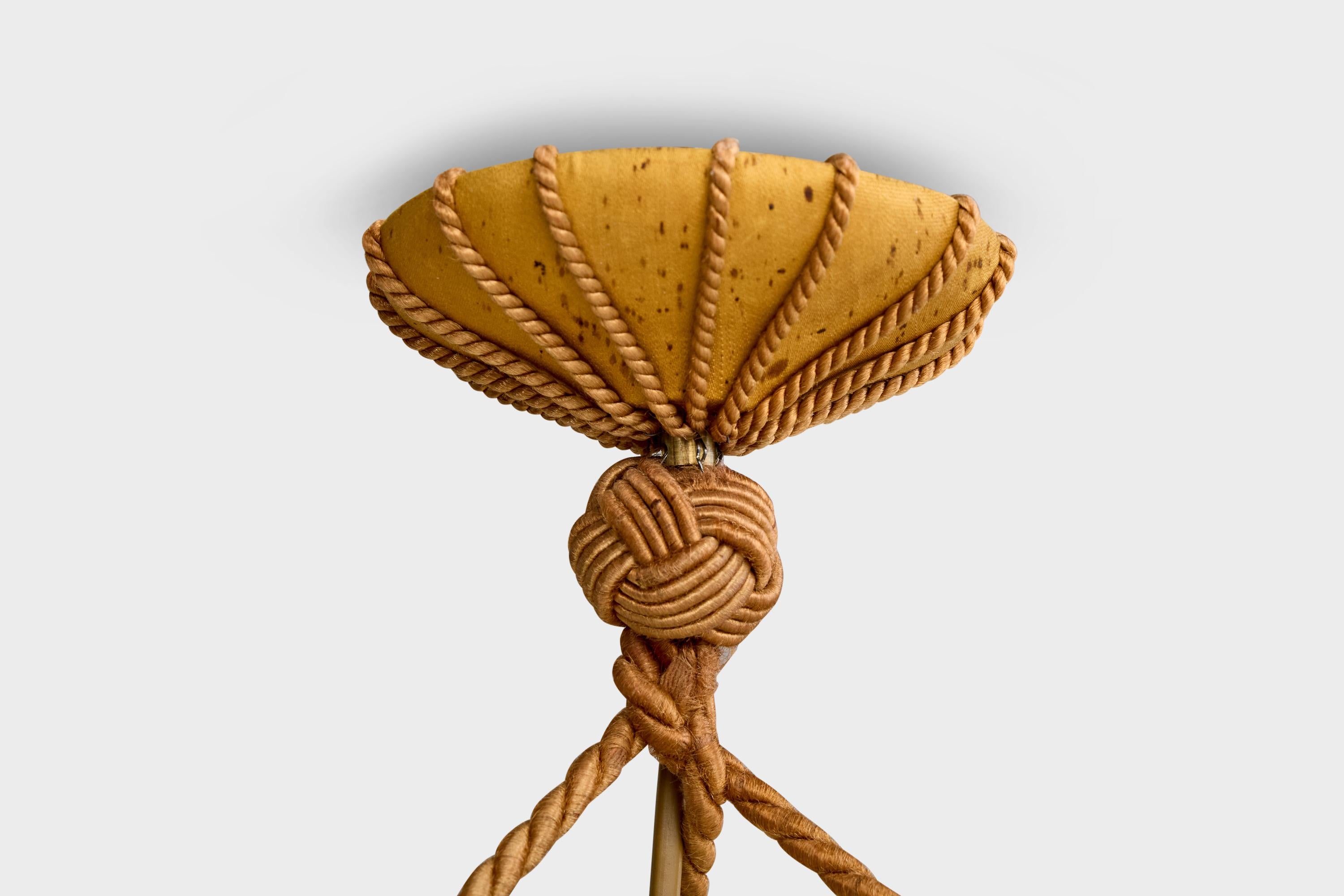 Designer français, Design-Light, albâtre, corde, France, années 1930 en vente 1