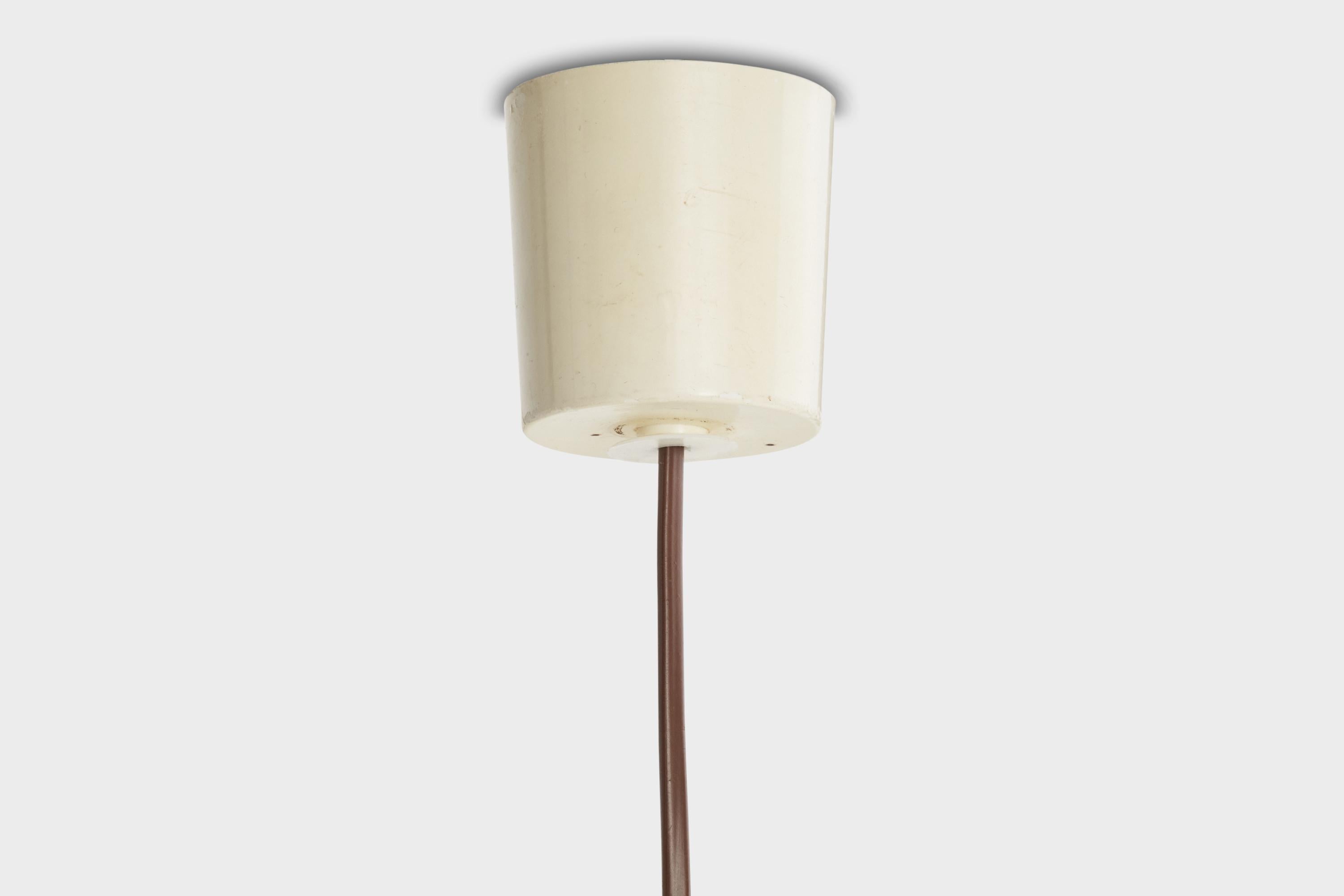 Fine XX secolo Designer francese, lampada a sospensione, bambù, rattan, tessuto, Francia, anni '70 in vendita