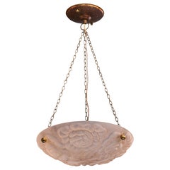 Designer francese, lampada a sospensione, ottone, vetro, Francia, anni
1930