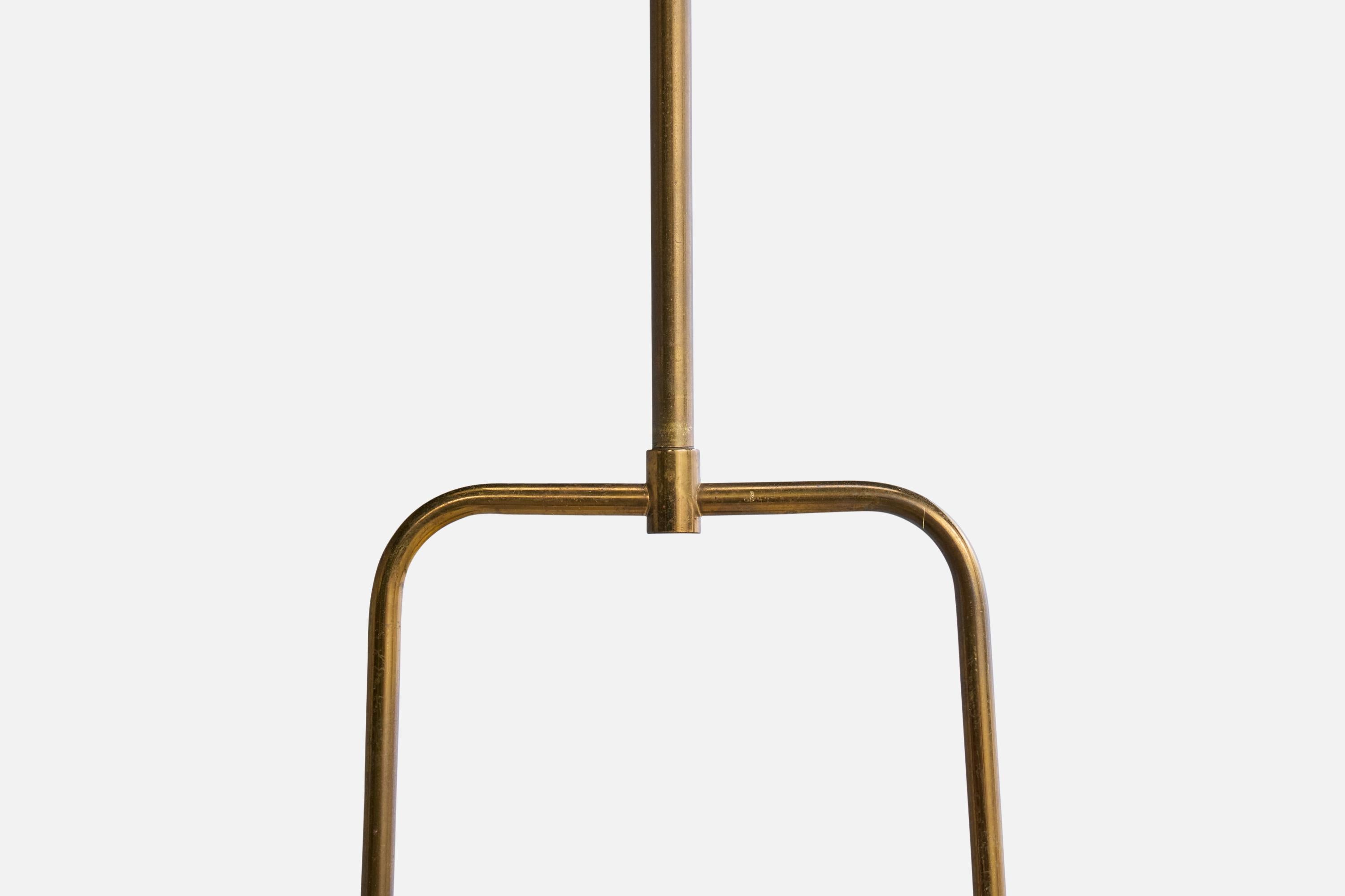 Designer francese, lampada a sospensione, ottone, vetro, Francia, anni '50 in vendita 1