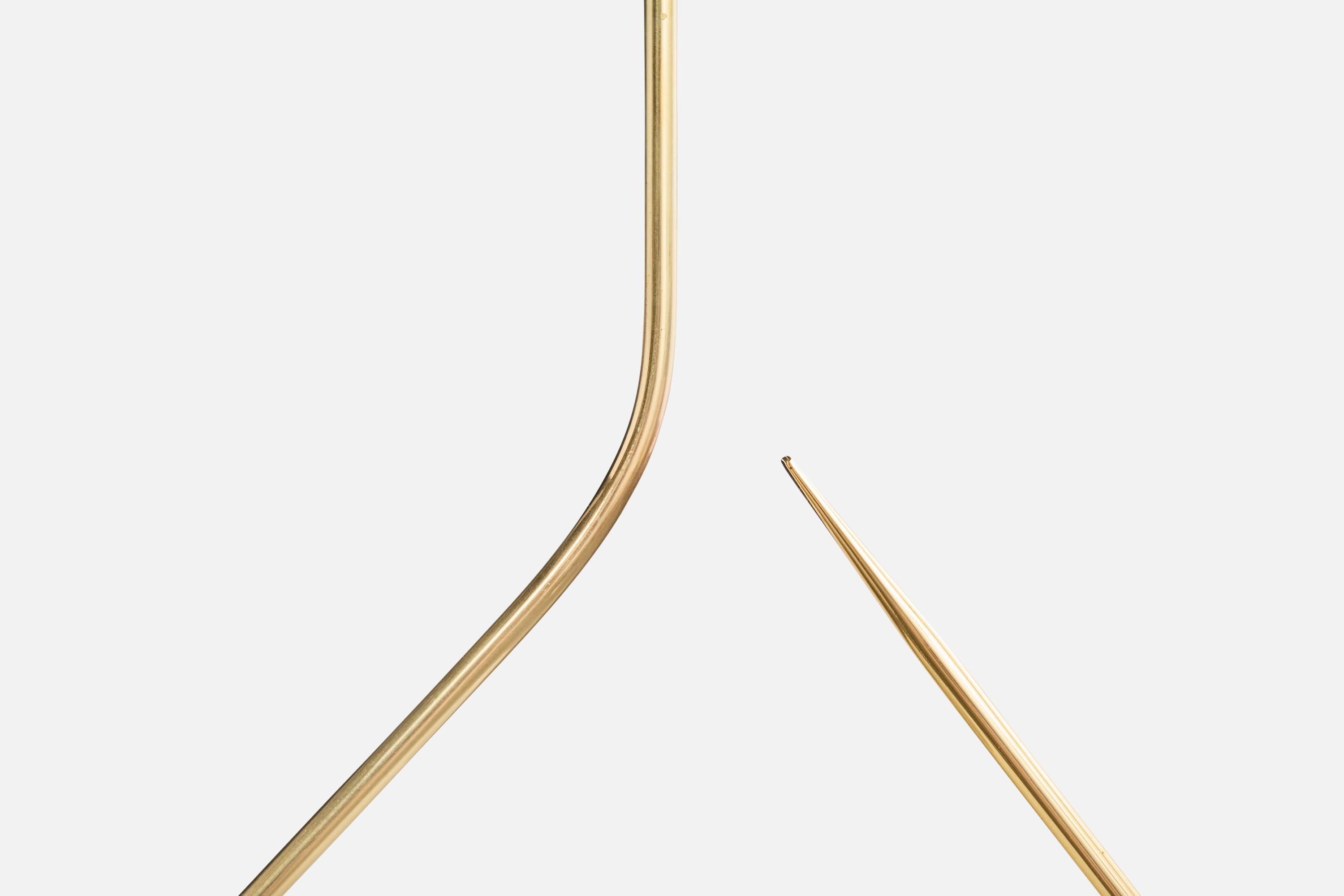 Designer francese, lampada a sospensione, ottone, vetro, Francia, anni '50 in vendita 1