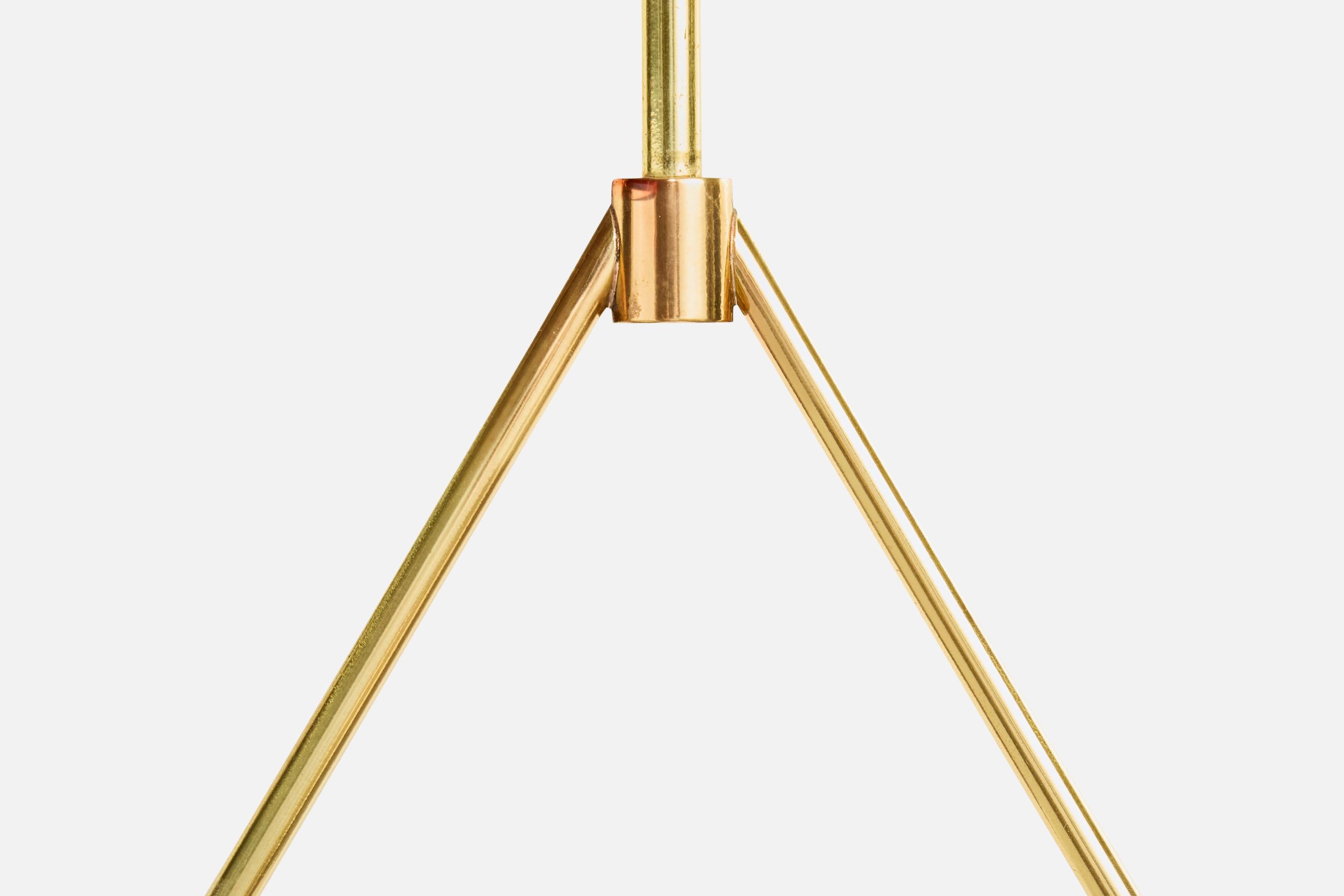 Diseñador francés, lámpara colgante, latón, metal, cristal, Francia, años 1960 en venta 1