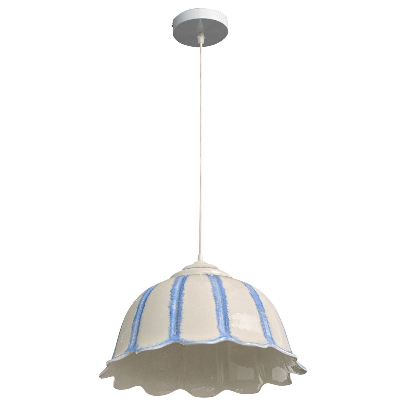 French Designer, Pendant Light, Ceramic, France, 1960s