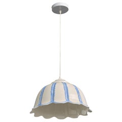 Französischer Designer, Pendelleuchte, Keramik, Frankreich, 1960er Jahre