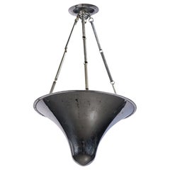 French Designer, Pendant Light, Chrome, France, 1930s