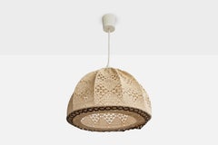 Designer francese, lampada a sospensione, tessuto, Francia, anni '60