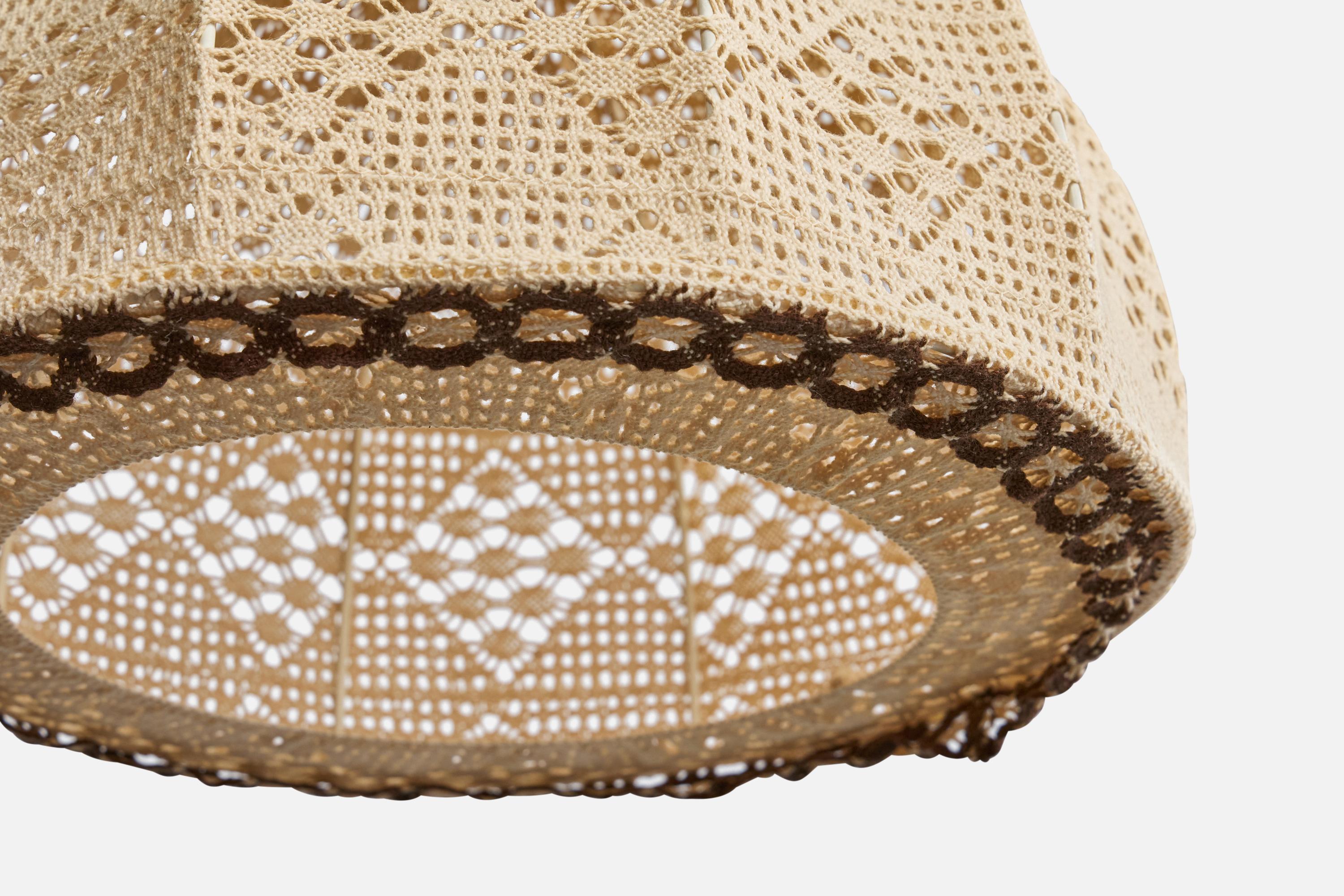 Metà XX secolo Designer francese, lampada a sospensione, tessuto, Francia, anni '60 in vendita