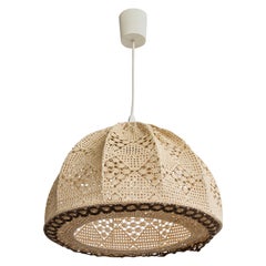 Vintage French Designer, Pendant Light, Fabric, France, 1960s