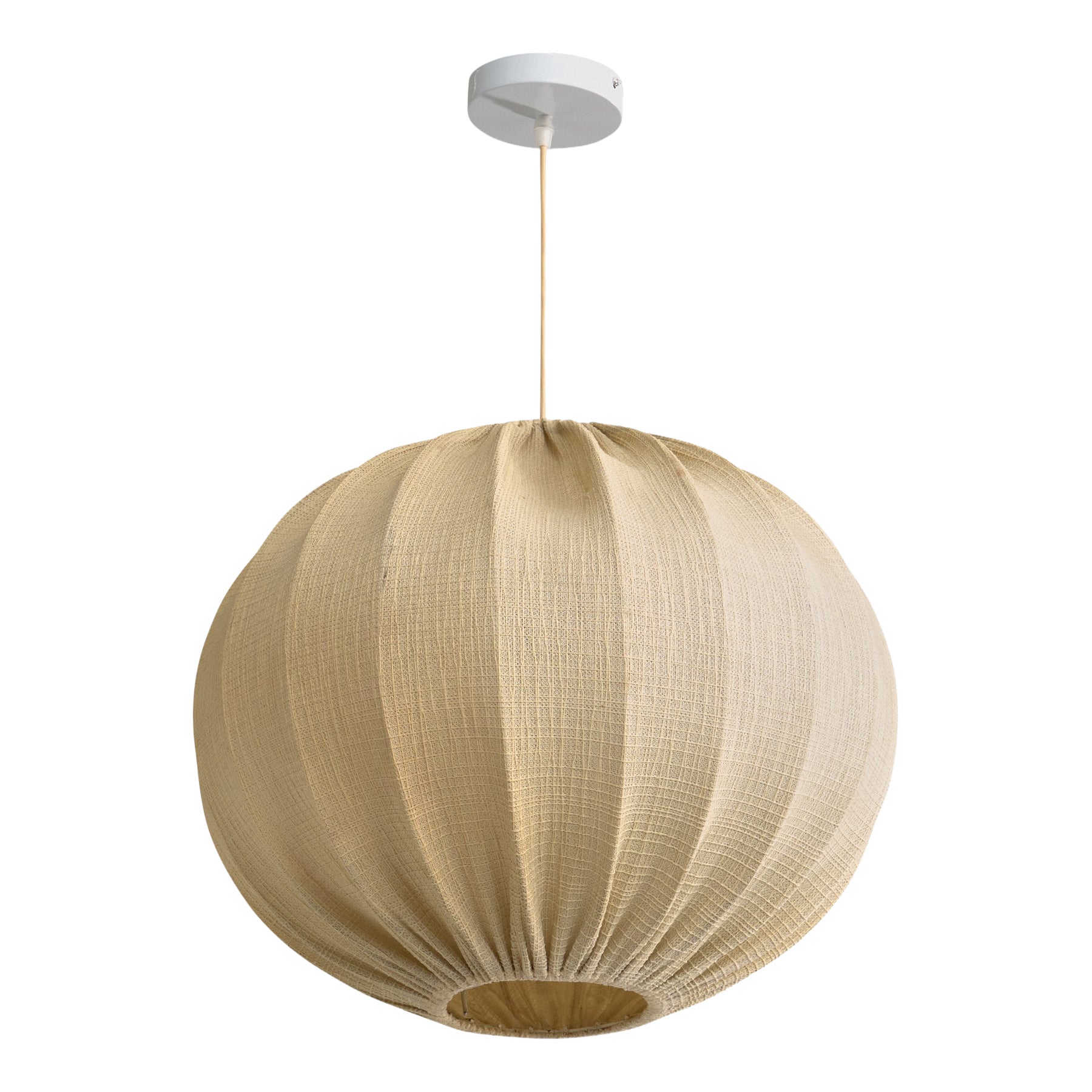 French Designer, Pendant Light, Fabric, France, 1960s