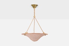 Diseñador francés, Lámpara colgante, Cristal, Latón, Cuerda, Francia, Años 30