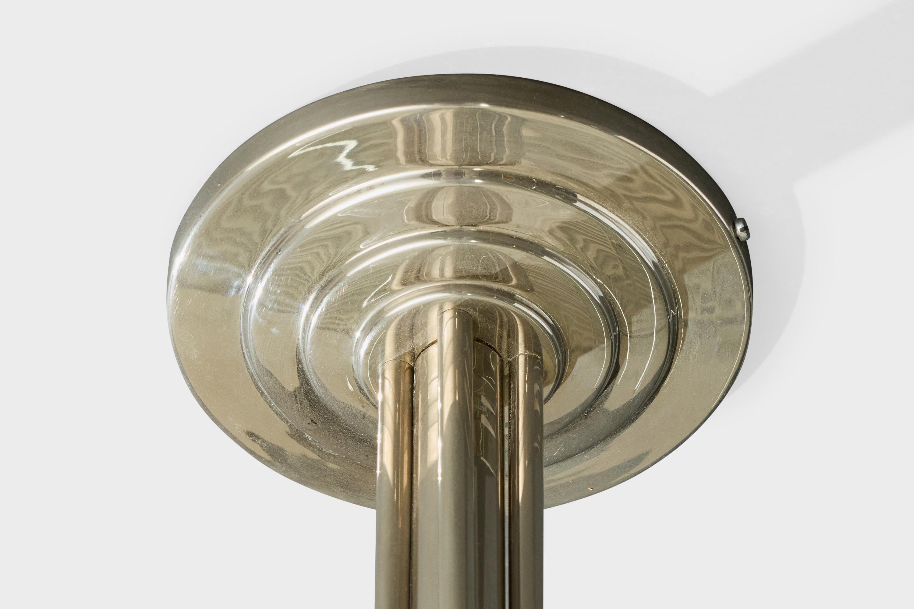 Designer francese, lampada a sospensione, vetro, metallo, Francia, anni '1930 in vendita 2