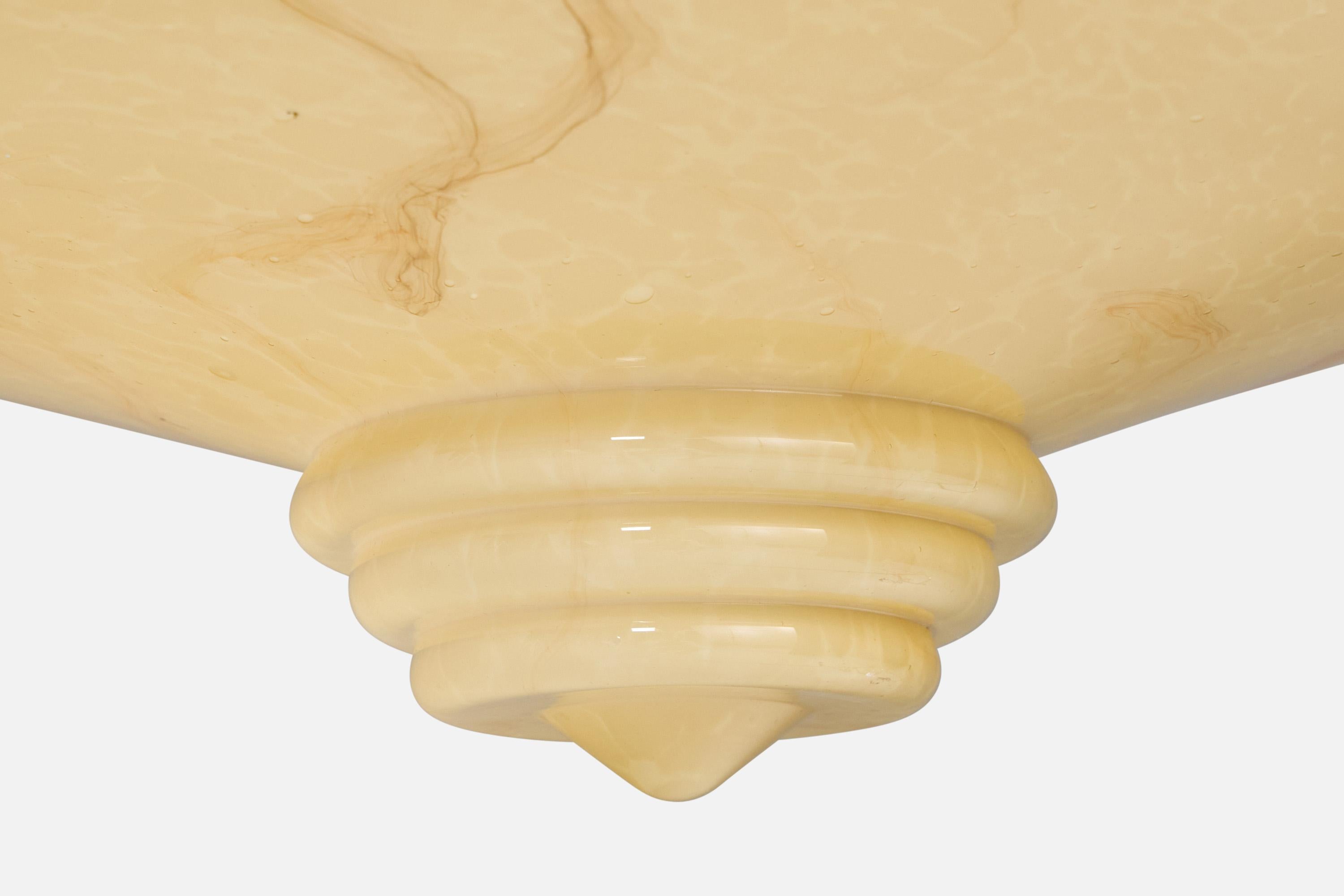 Corda Designer francese, lampada a sospensione, vetro, corda, Francia, anni '30 in vendita