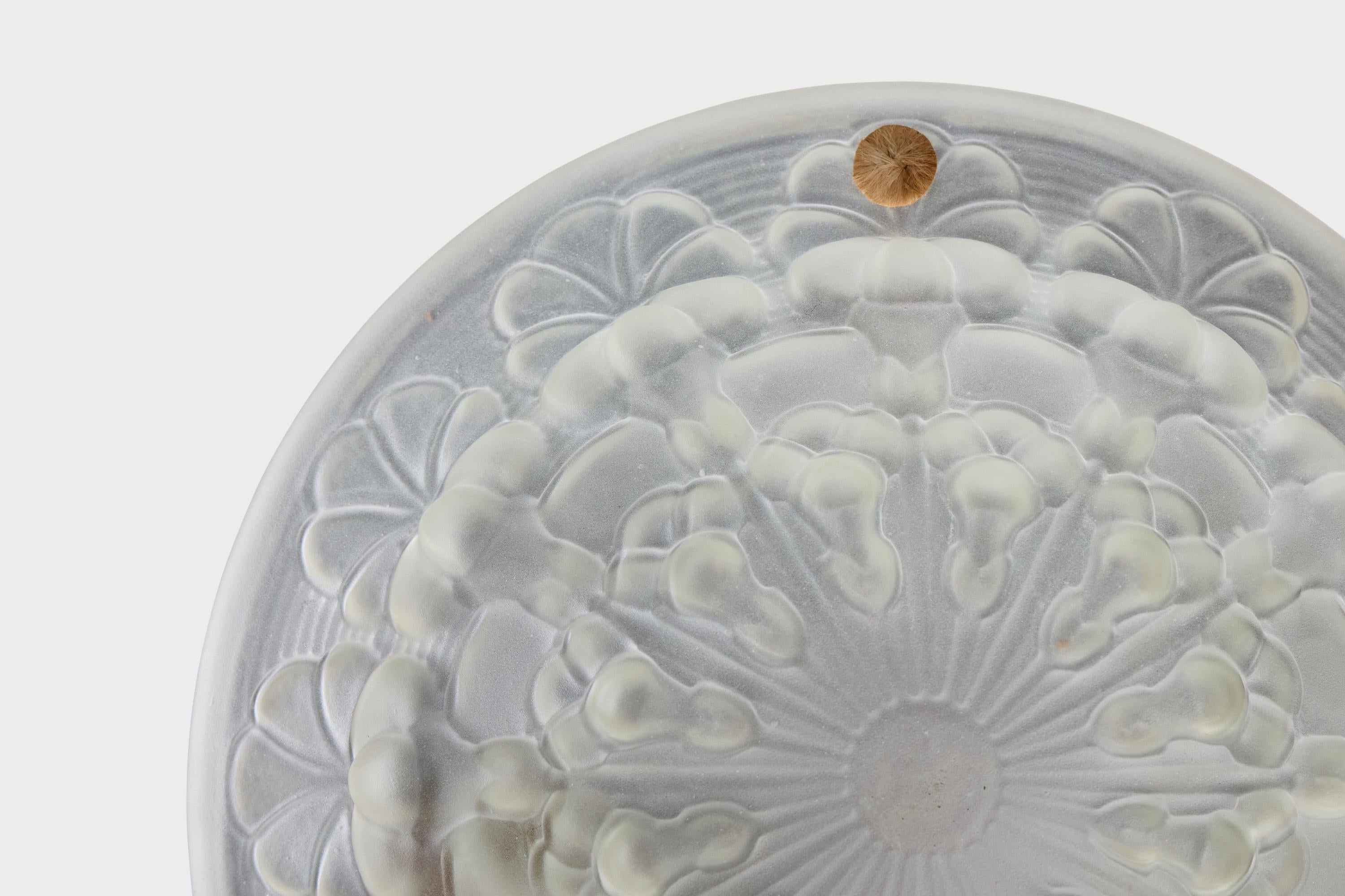 French Designer, Pendant Light, Glass, Rope, France, 1930s For Sale 2