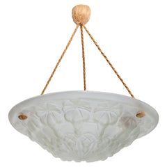Designer francese, lampada a sospensione, vetro, corda, Francia, anni '1930