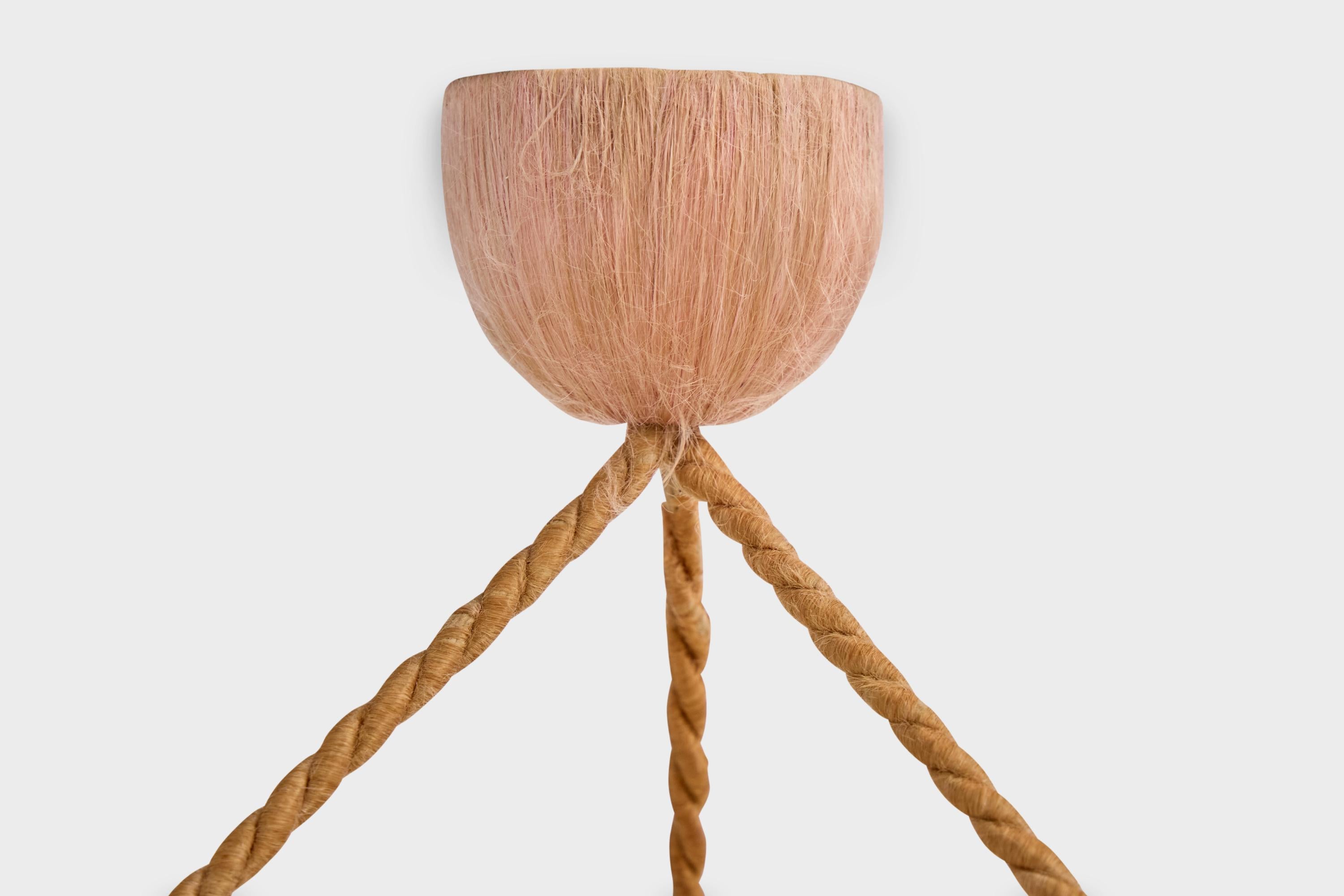 Designer francese, lampada a sospensione, vetro, corda, Francia, anni '1940 in vendita 2