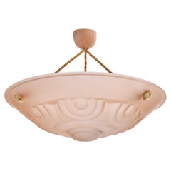 Diseñador francés, lámpara colgante, vidrio, cuerda, Francia, años 1940