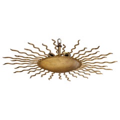 Vintage French Designer, Pendant Light, Metal, France, 1950s