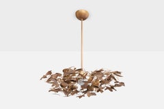 Designer français, lampe suspendue, métal, France, années 1970