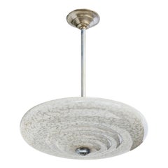 Designer francese, lampada a sospensione, metallo, vetro, Francia, anni '1920