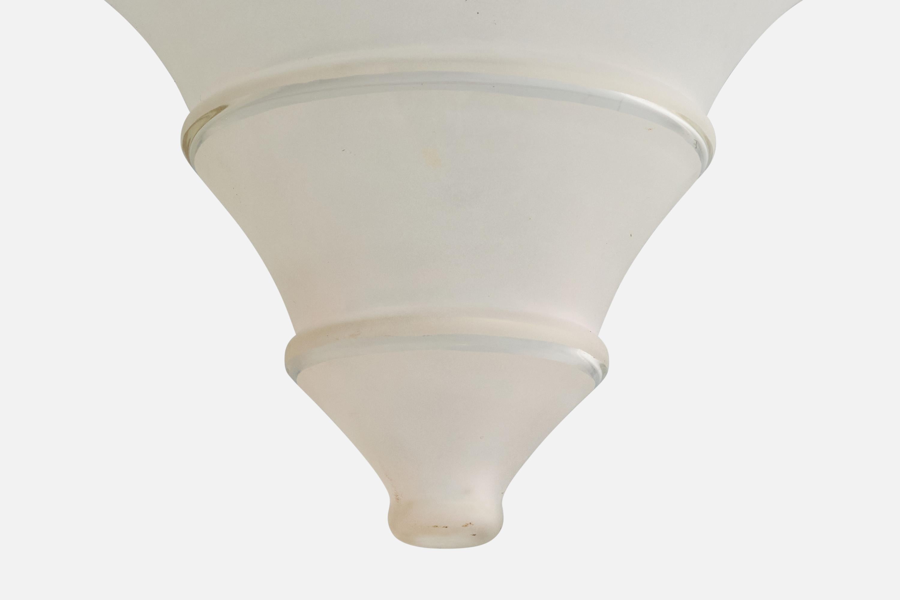 Milieu du XXe siècle Design/One Light, métal, verre, France, années 1930 en vente