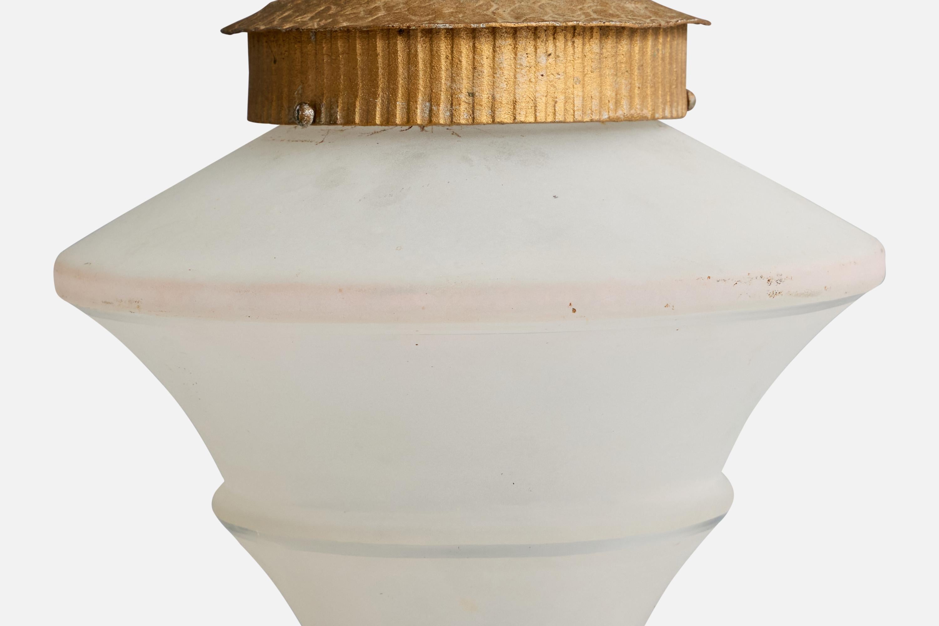 Métal Design/One Light, métal, verre, France, années 1930 en vente