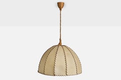 Designer français, suspension, papier parchemin, corde, France, années 1950