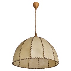Designer français, suspension, papier parchemin, corde, France, années 1950