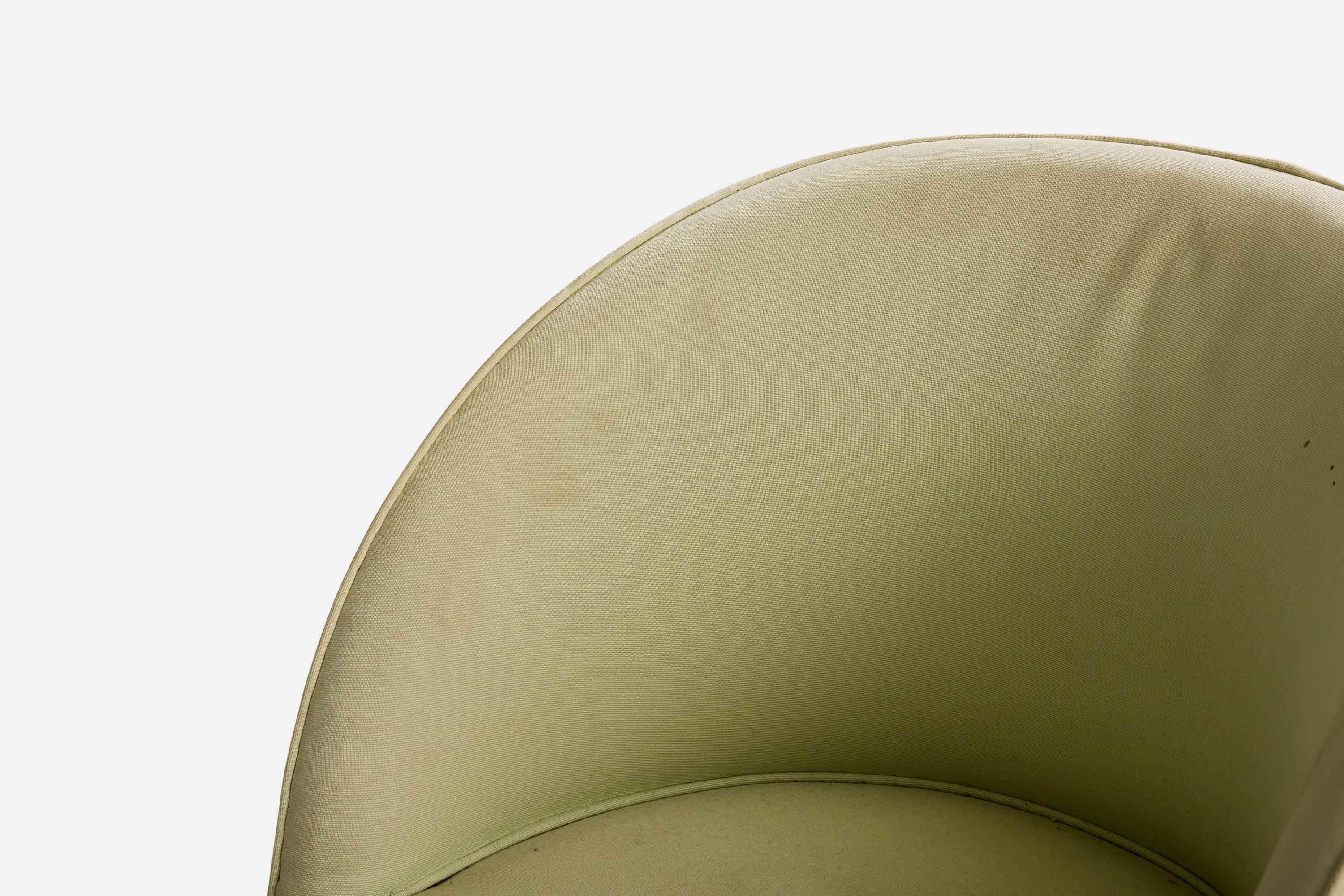 Französischer Designer, Beistellstuhl, Holz, Stoff, Frankreich, 1930er Jahre im Angebot 3