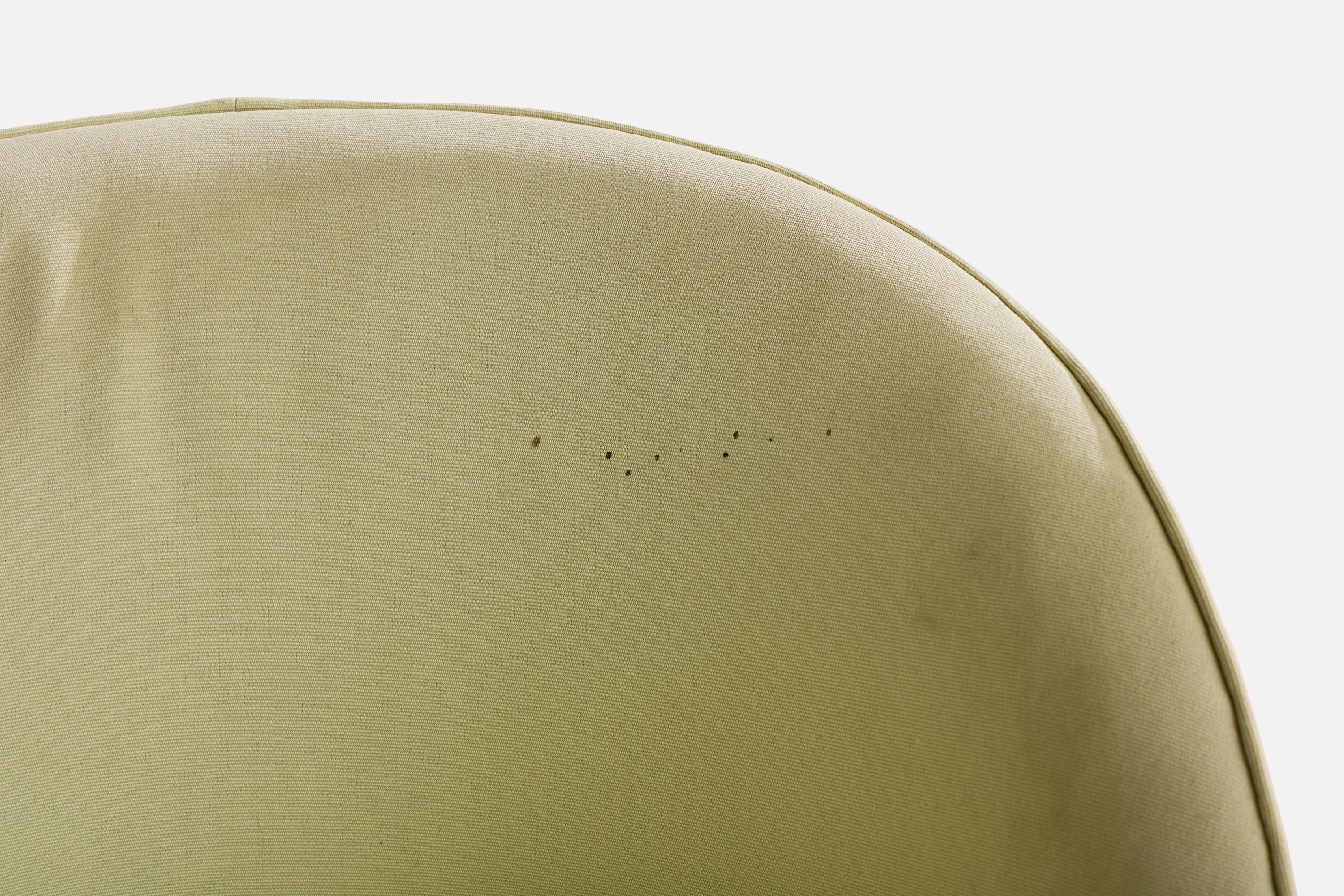 Französischer Designer, Beistellstuhl, Holz, Stoff, Frankreich, 1930er Jahre im Angebot 4