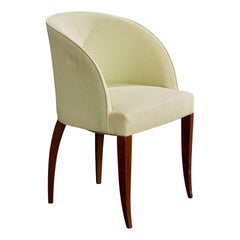 French Designer, Side Chair, Wood, Fabric, France, 1930s