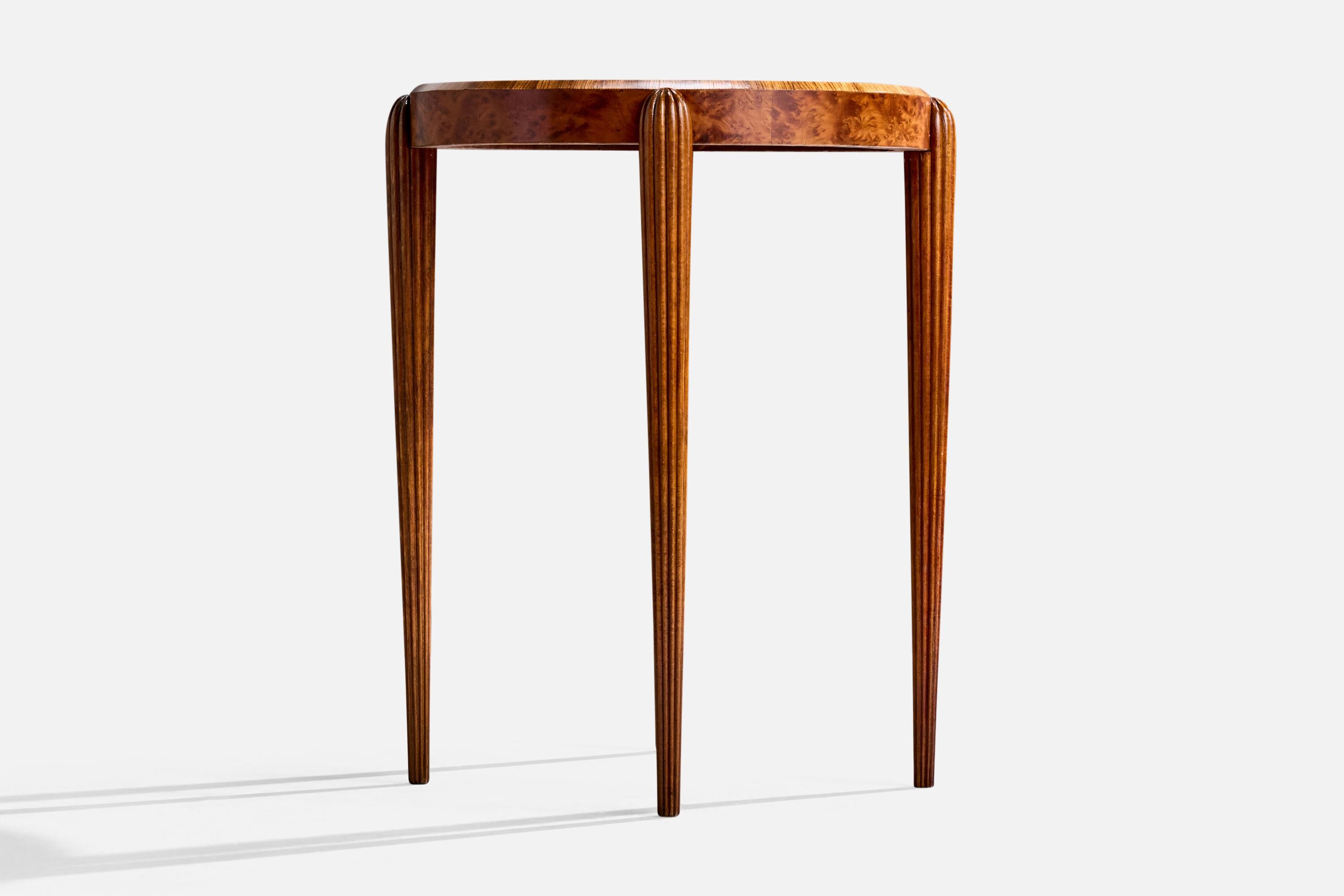 Early 20th Century French Designer, Side Table, Cedar, Burl, France, 1920s For Sale