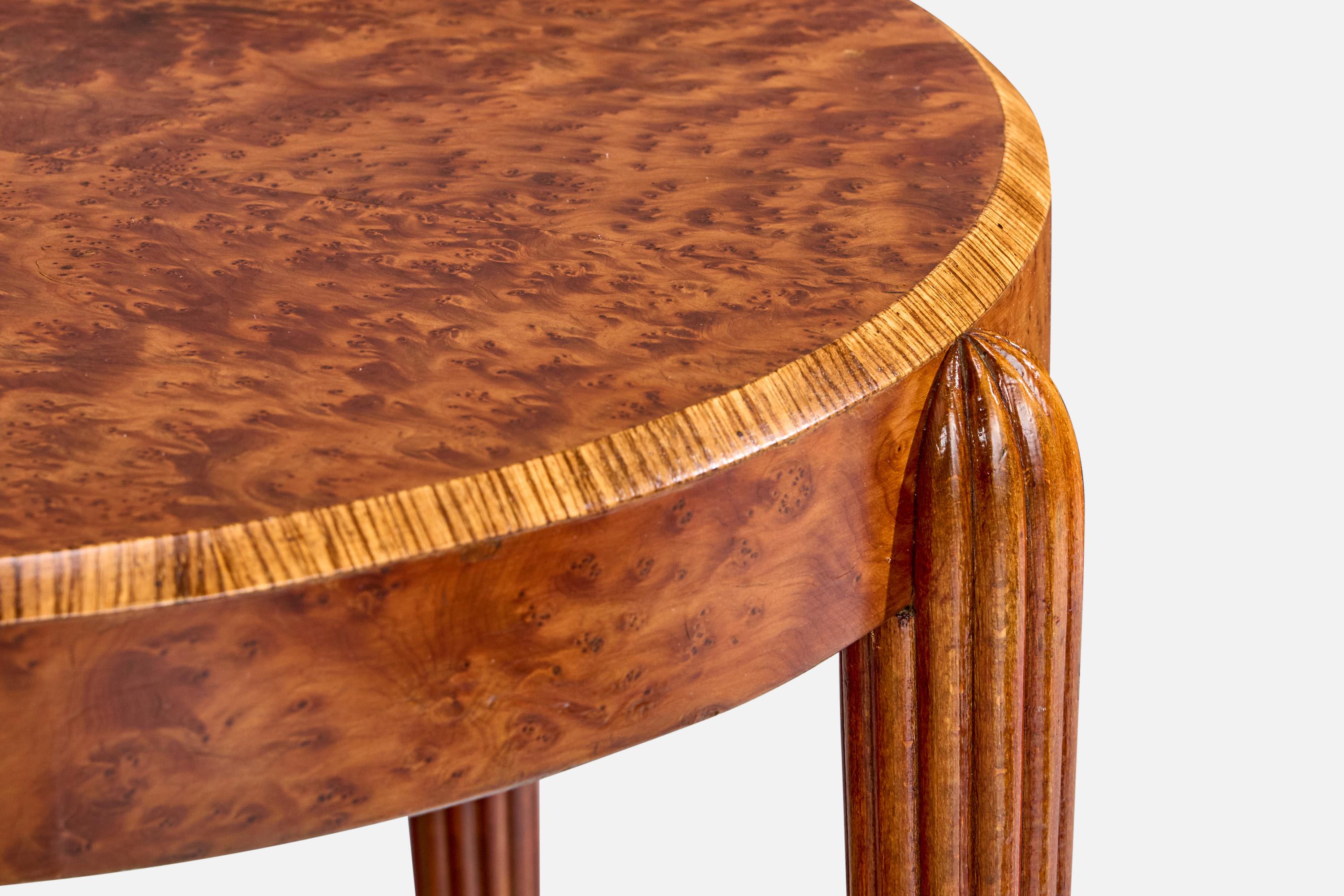French Designer, Side Table, Cedar, Burl, France, 1920s For Sale 2