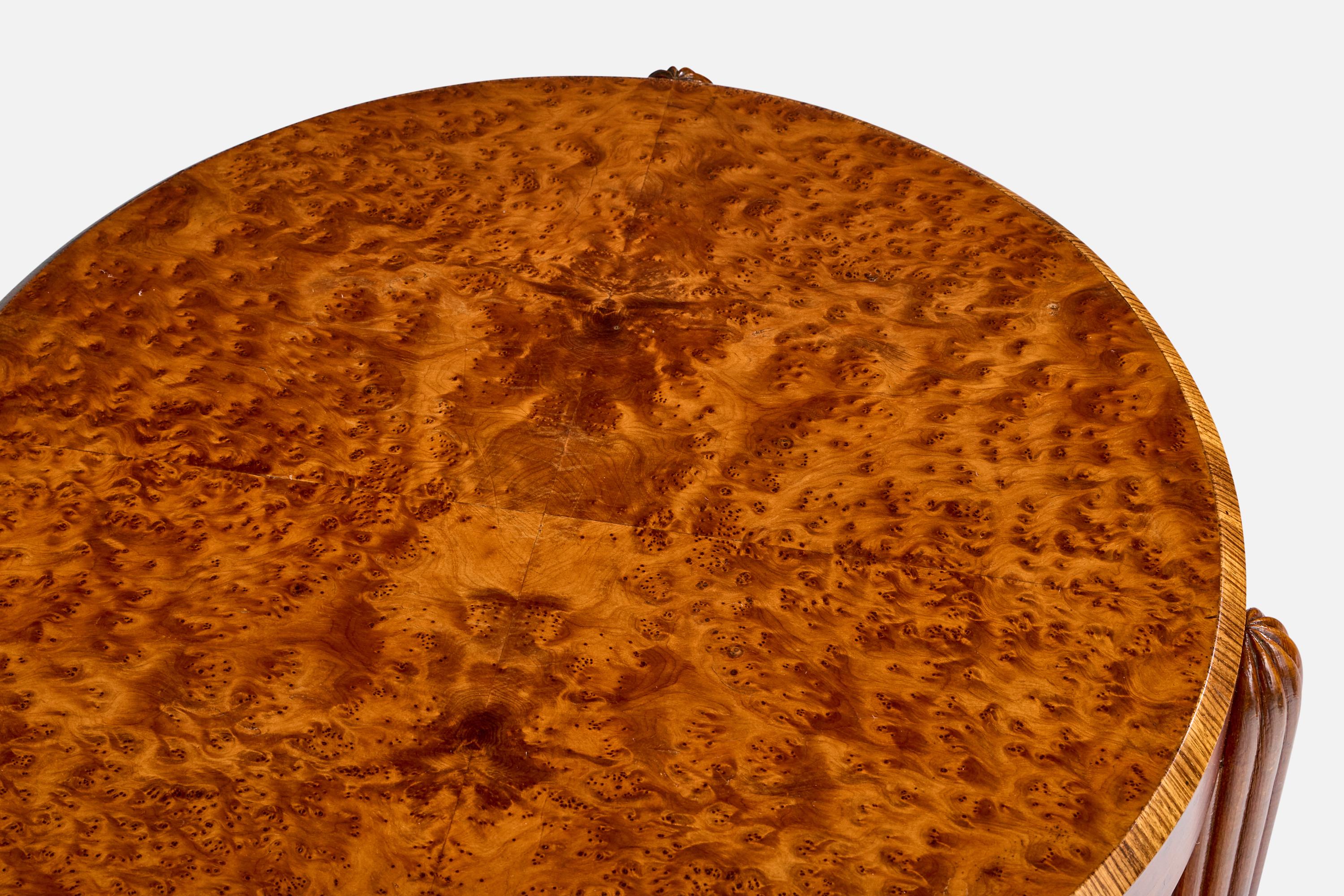 French Designer, Side Table, Cedar, Burl, France, 1920s For Sale 3
