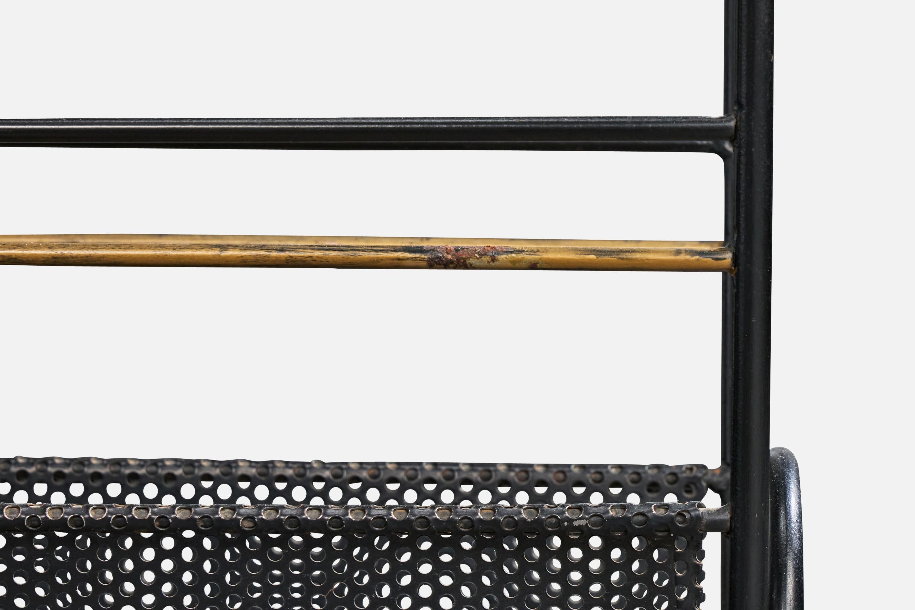 Tavolino di design francese, metallo, ottone, Francia, anni '50 in vendita 6