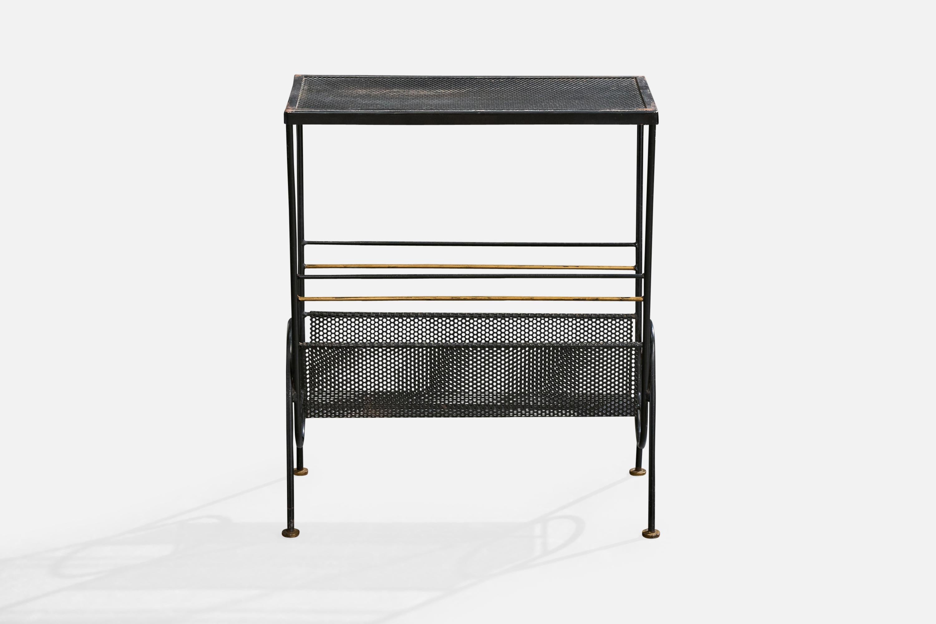 Mid-Century moderno Tavolino di design francese, metallo, ottone, Francia, anni '50 in vendita