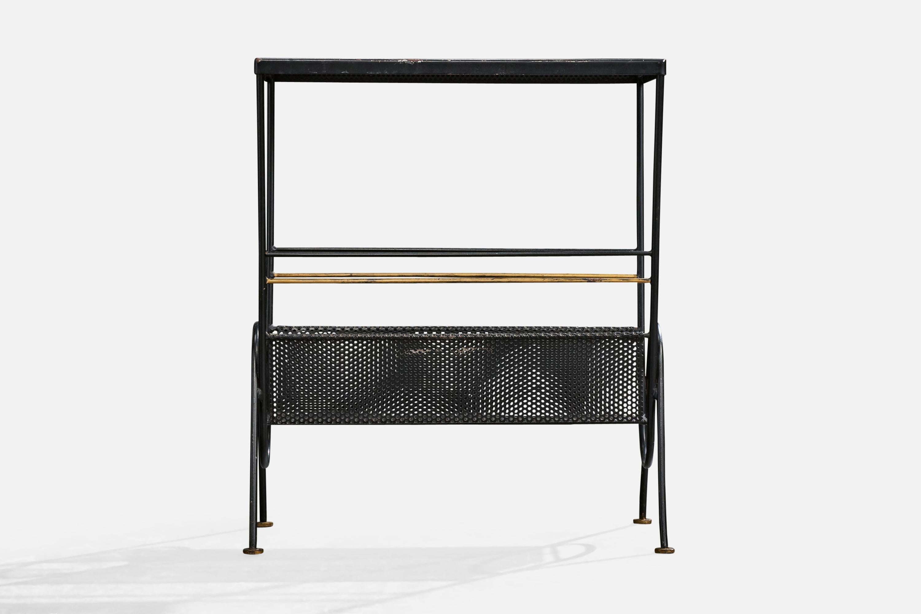 Francese Tavolino di design francese, metallo, ottone, Francia, anni '50 in vendita