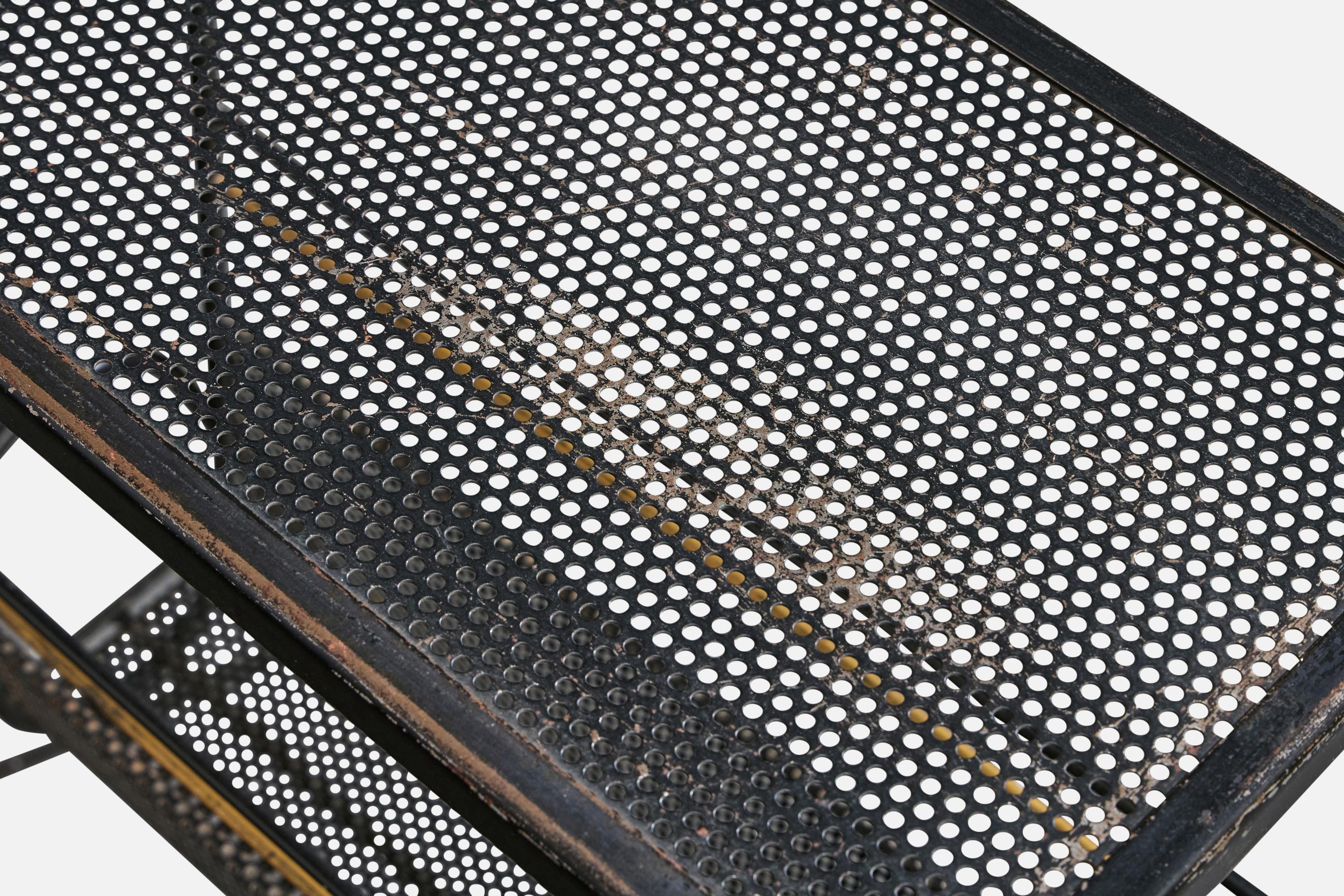 Metallo Tavolino di design francese, metallo, ottone, Francia, anni '50 in vendita