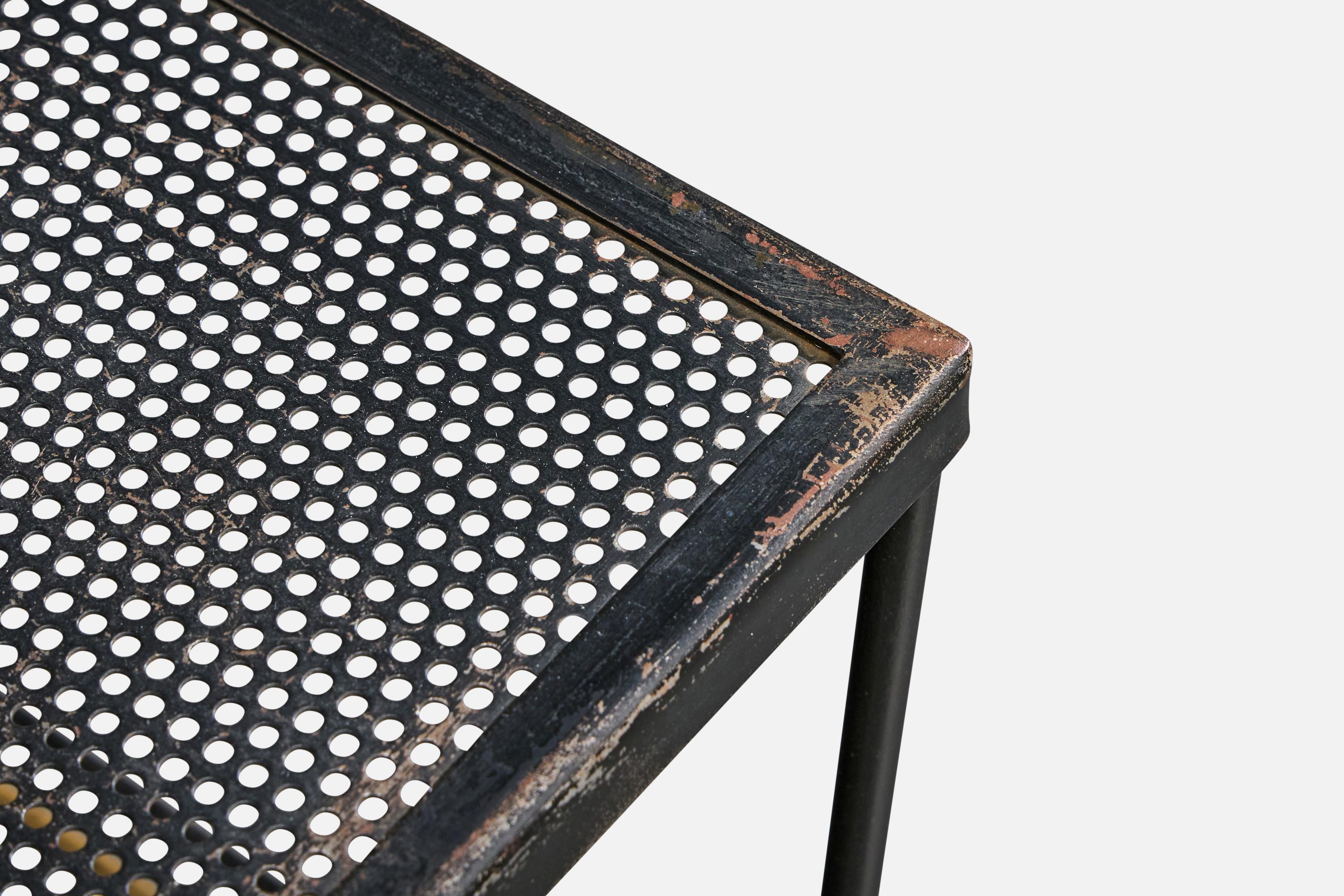 Tavolino di design francese, metallo, ottone, Francia, anni '50 in vendita 1