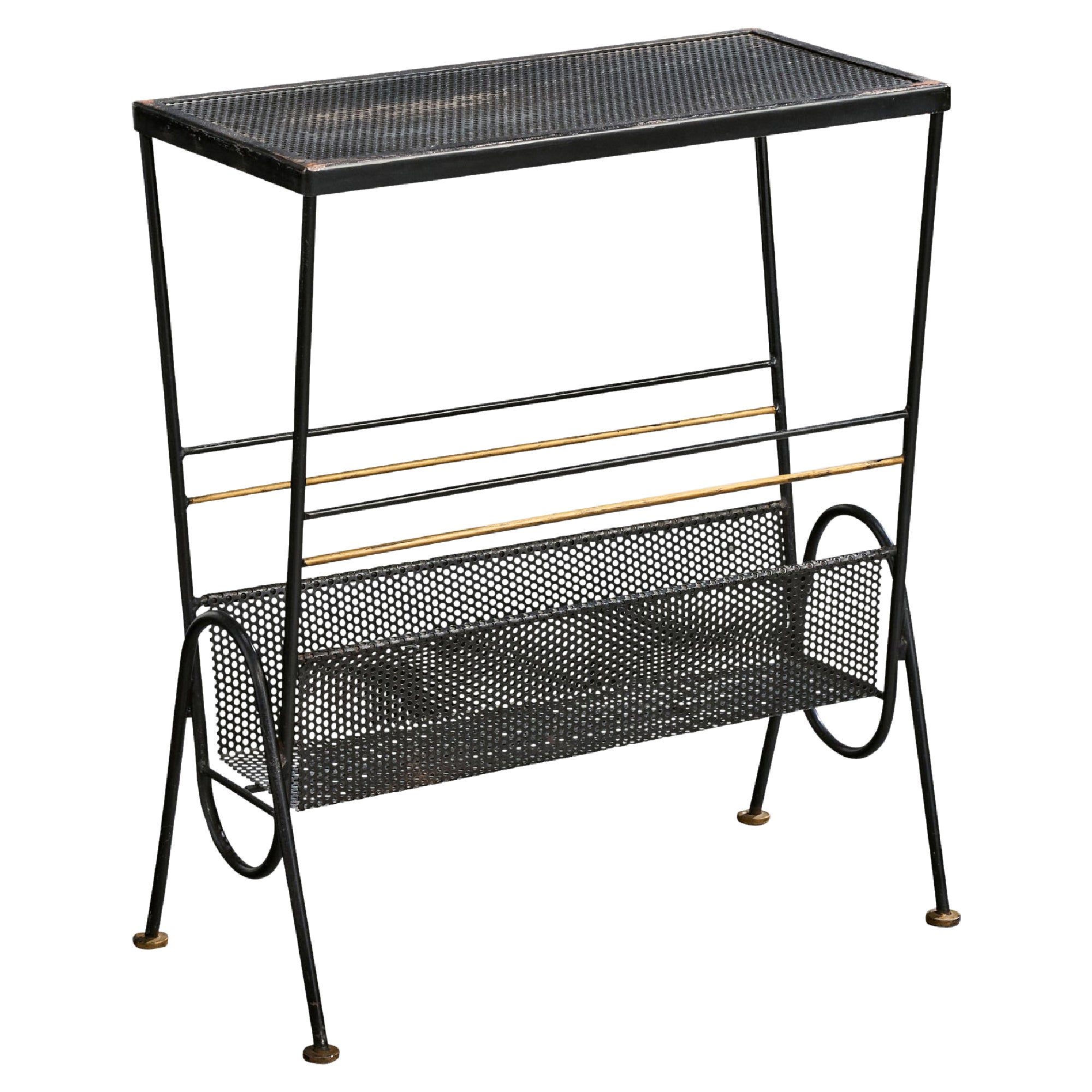 French Designer, Side Table, Metal, Brass, France, 1950s