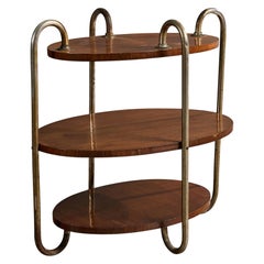 French Designer, Side Table, Metal, Wood, France, 1930s